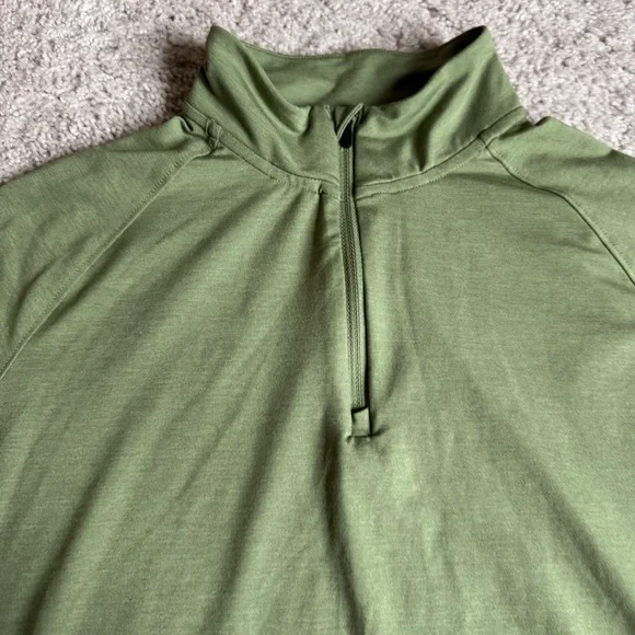 REI Light Weight Quarter Zip Top Green Womens Large - Picture 2 of 6